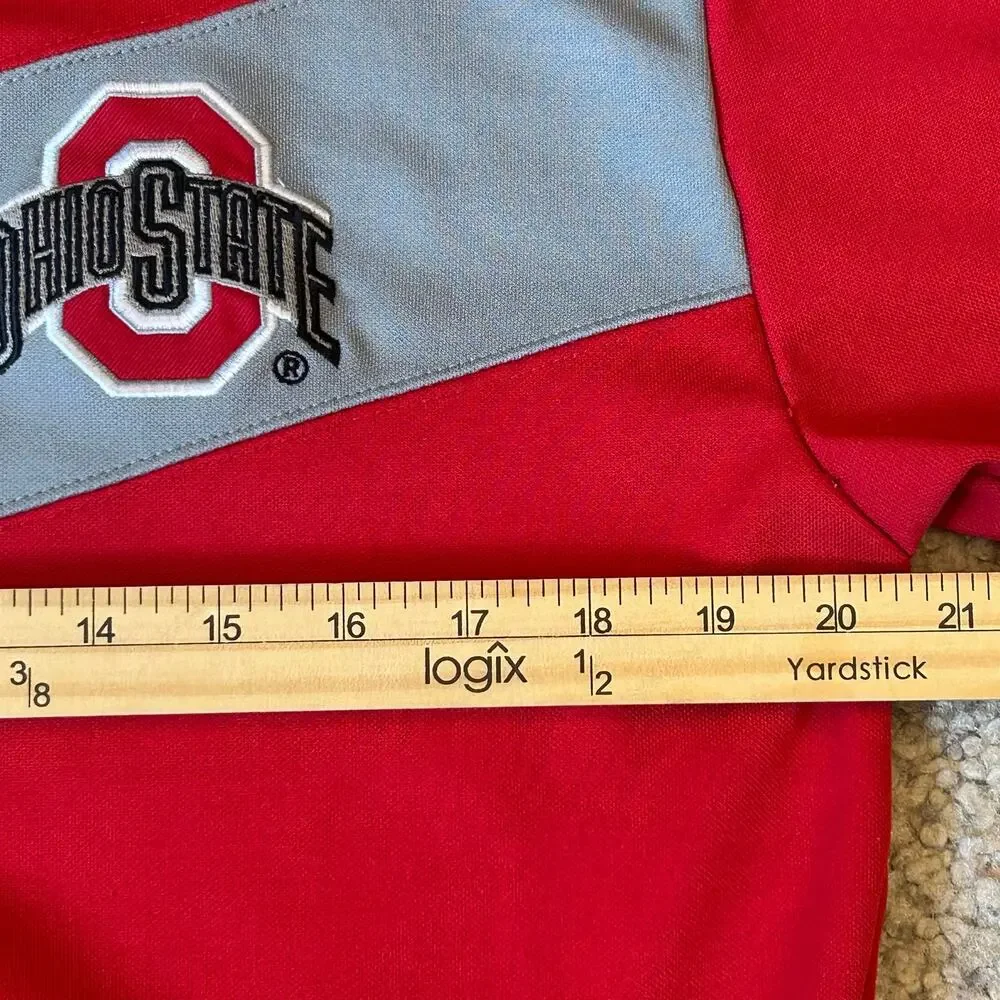 Vintage Colosseum Ohio State Buckeyes Full-Zip Track Jacket Red Gray Mens Medium